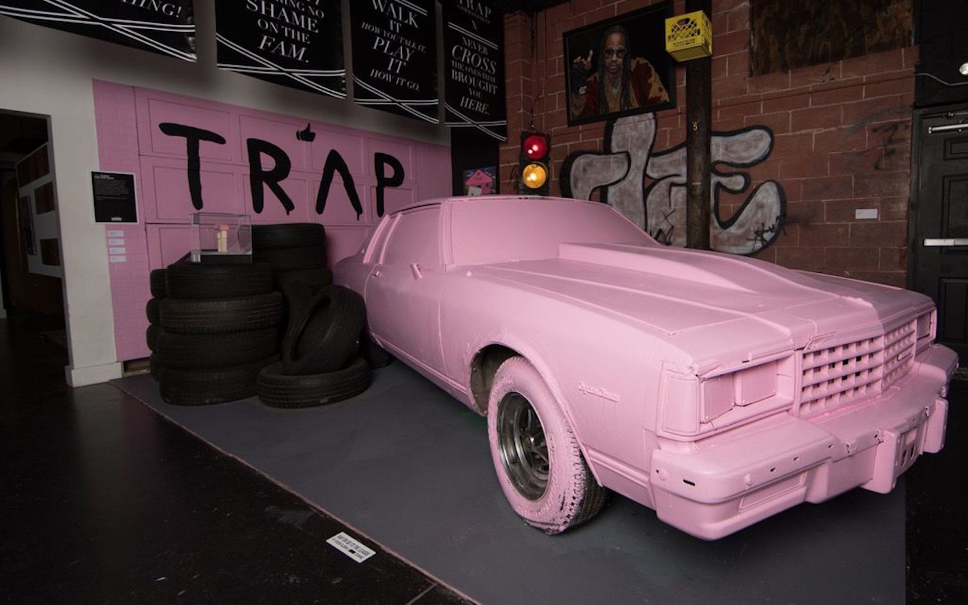 This pink car once belonged to 2 Chainz, and sat in front of the celebrated, now-defunct Pink Trap House in Atlanta.