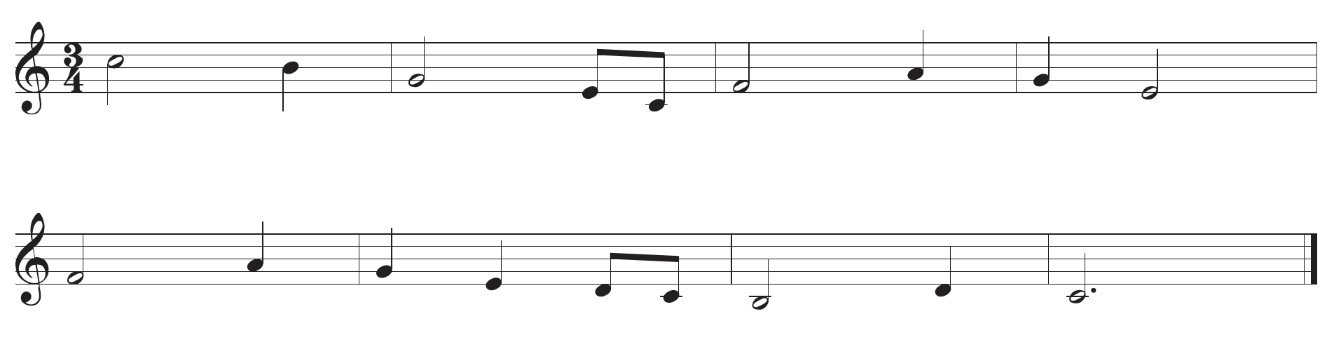 A simple melody in the key of C major.