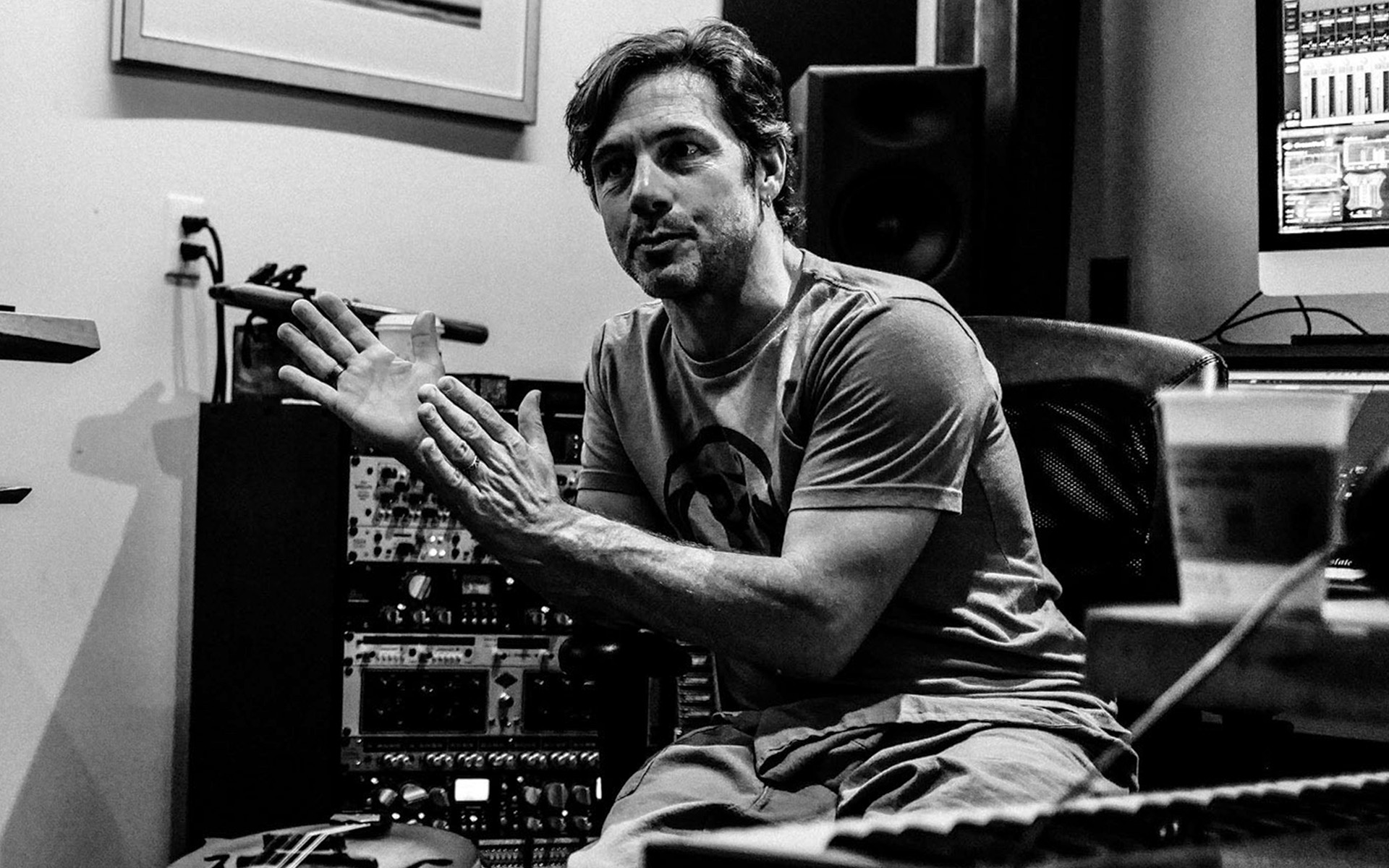Jake Fleming in a recording studio