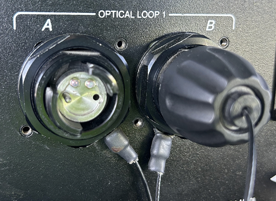 A screen grab of optical loops A and B are pictured