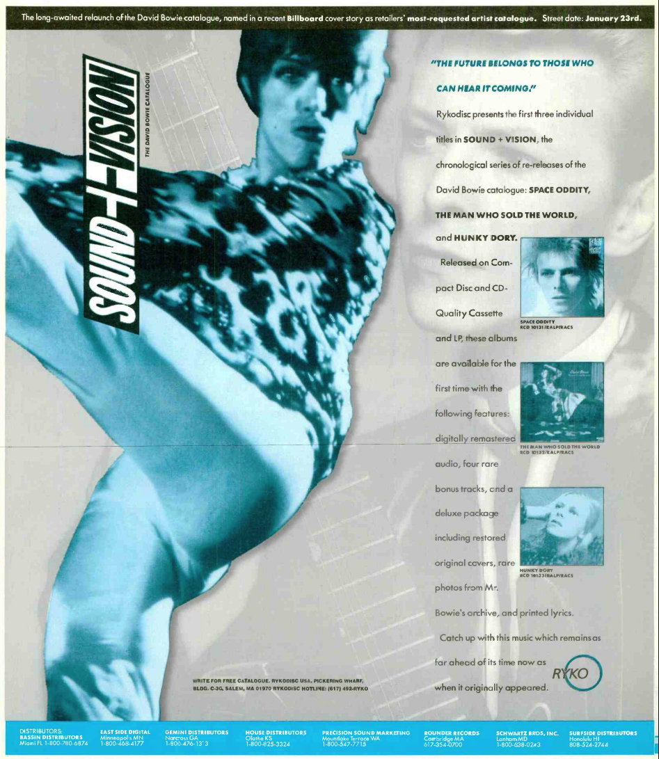 1990 Billboard advertisement for the David Bowie remasters